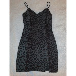 Green Leopard Print Dress